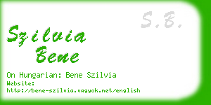 szilvia bene business card